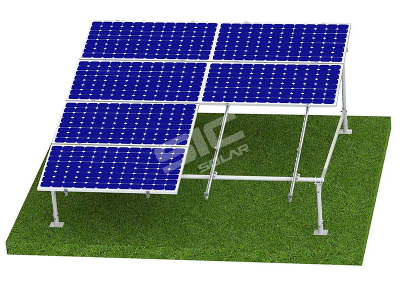 Sistema de montaje de paneles solares en el suelo.