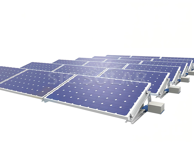 Sistema de montaje de lastre de paneles solares.