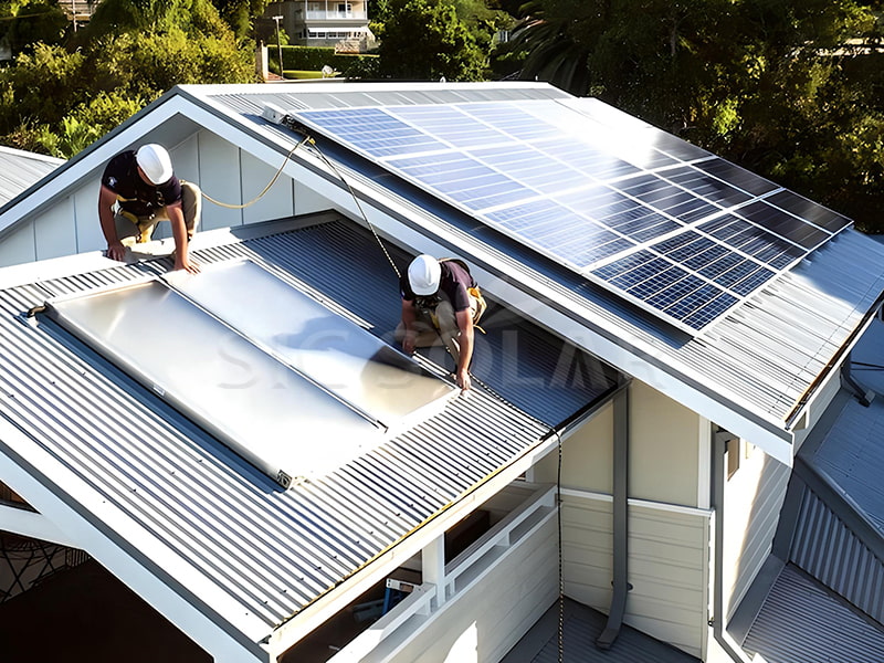 Soporte solar de techo inclinado de hierro de 11kw en España
        