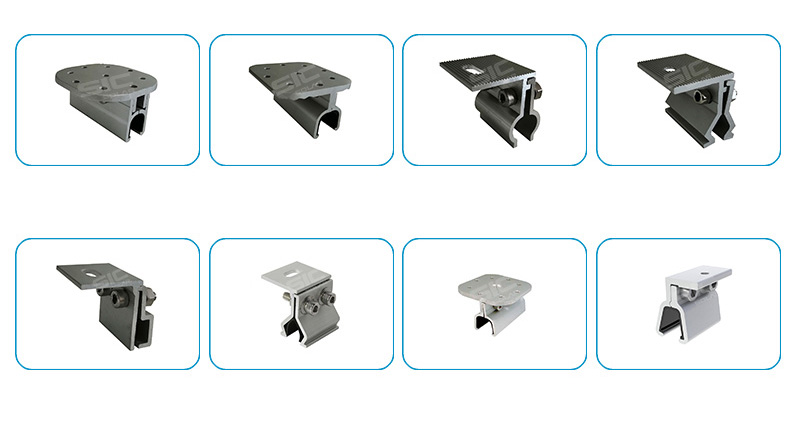Solar panel mounting structure roof clamps