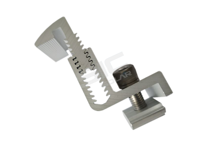 Adjustable end clamp for PV modules