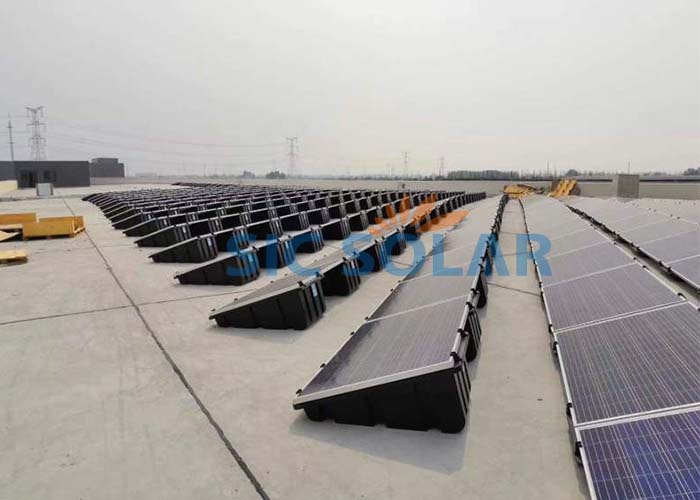 Ballasted roof mount solar racking