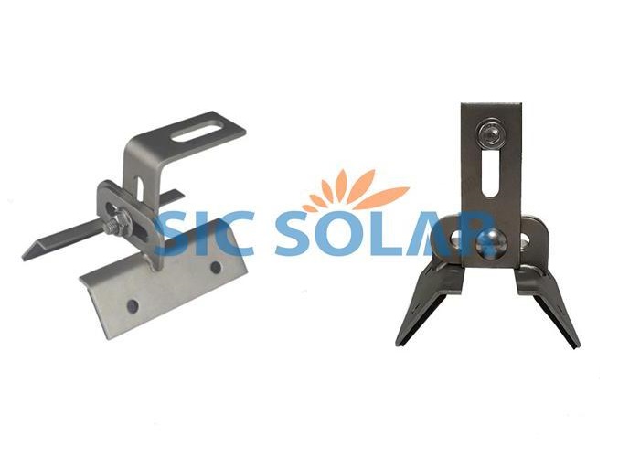Adjustable pv clamp for trapezoidal roof