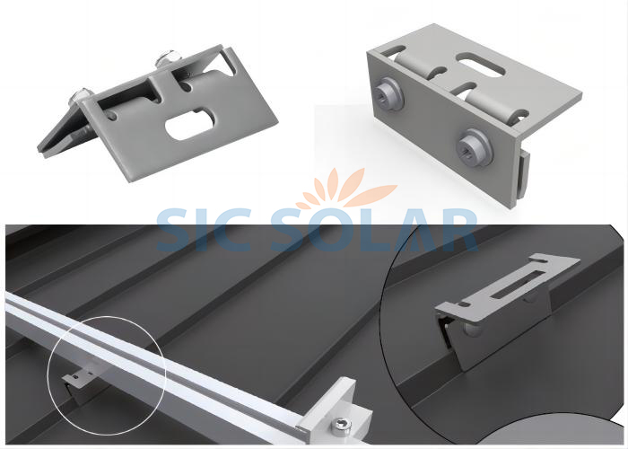 Pinza solar de acero inoxidable para tejado de chapa plegada