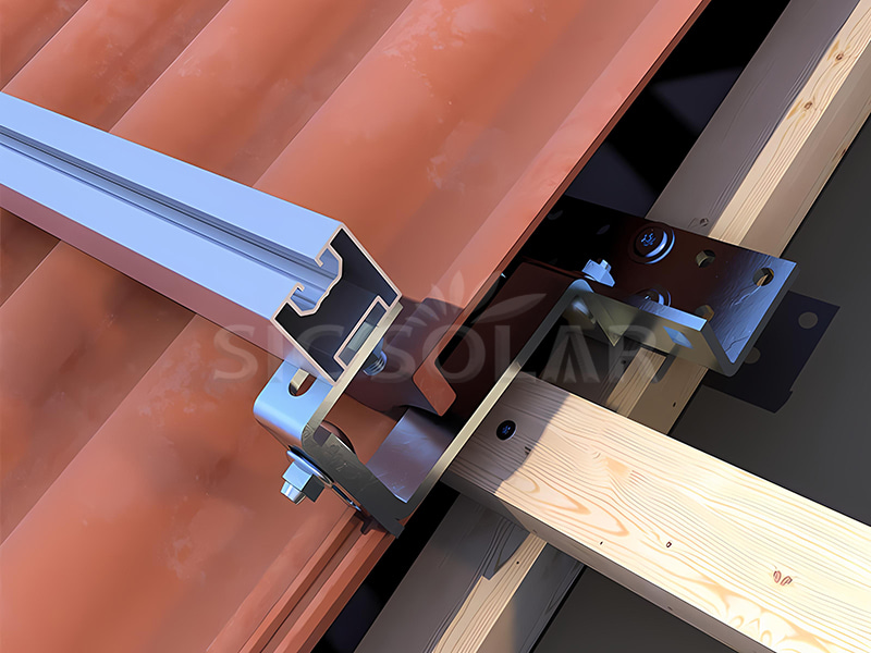 Kit de montaje de gancho ajustable para techo de tejas