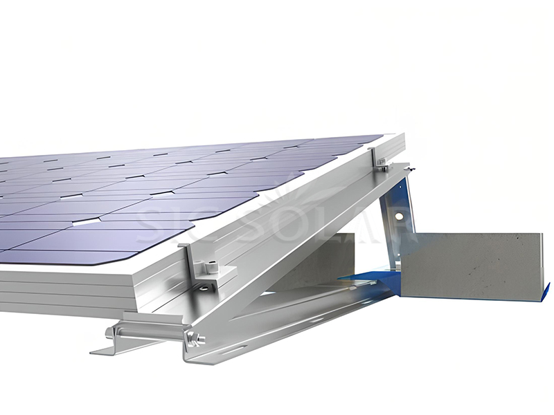 Sistema de montaje de lastre de paneles solares.