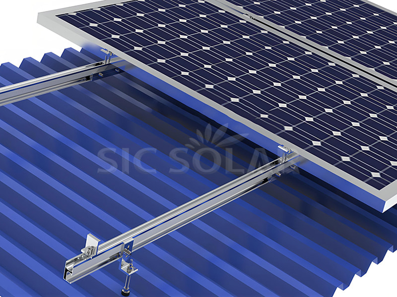 Soporte de sistema de montaje de gancho con pies en L para techo de metal solar