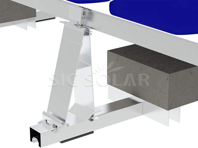 Solar flat roof ballast mount