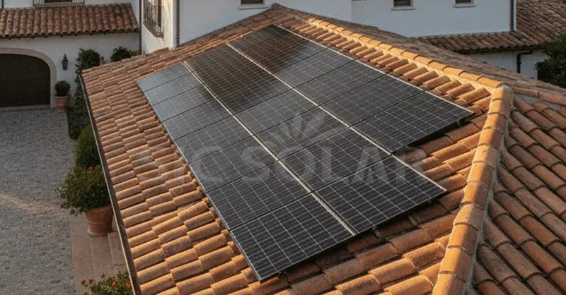 mounting solar panels on tile roof