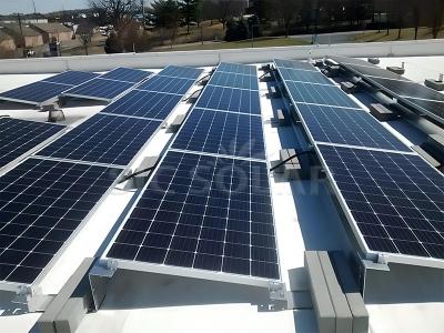 Flat roof ballasted solar racking