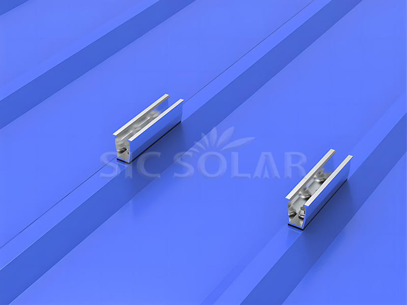 Rail-less mounting solution for pitched metal roof