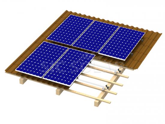 Single adjustable solar kit mount