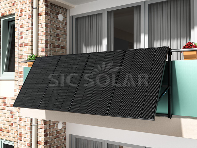 Gancho para barandilla de balcón con soporte solar de 2 kW, Alemania
