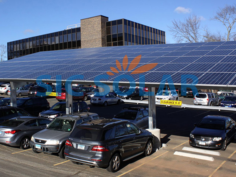 Cochera con estructura de montaje de panel solar de 50 KW en Estados Unidos