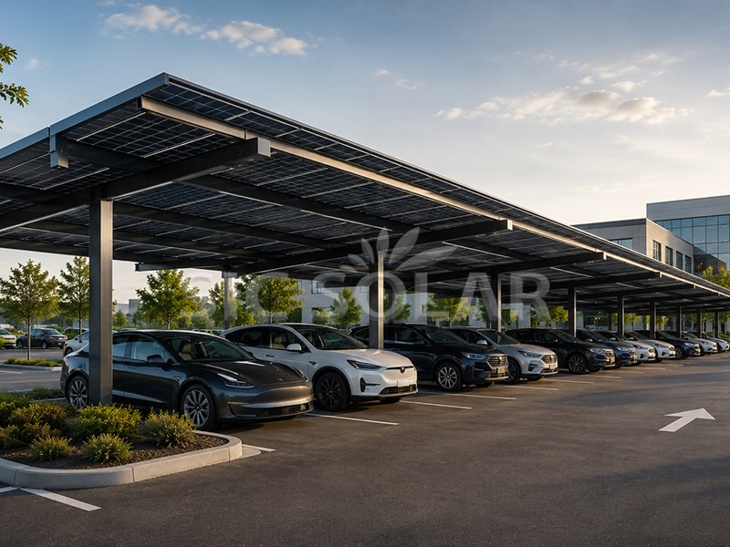 Sistema de estructuras de soporte para marquesina solar de 200KW en EE. UU.