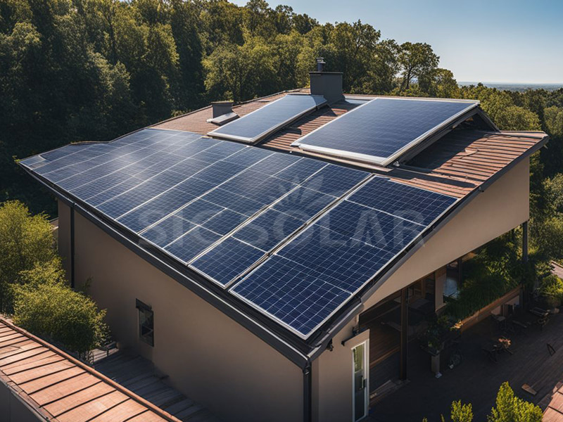 Soportes solares para techo de tejas de pizarra de 20 kW en Portugal