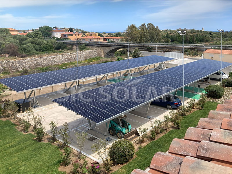 Sistema de instalación solar para cochera impermeable de 250 kW en Países Bajos