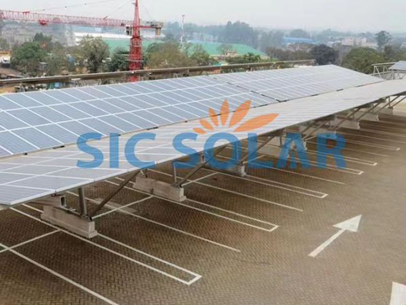 Soporte de montaje para cochera solar de 200 KW en Zambia | Sic-solar.com