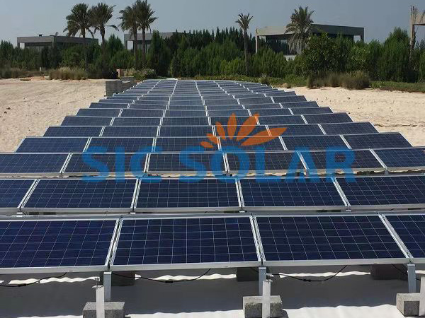 Estructura de montaje con balasto fotovoltaico de 3MW en Dubai | Sic-solar.com